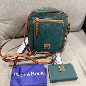 Dooney & Bourke Forest Green and Brown Crossbody with Wallet